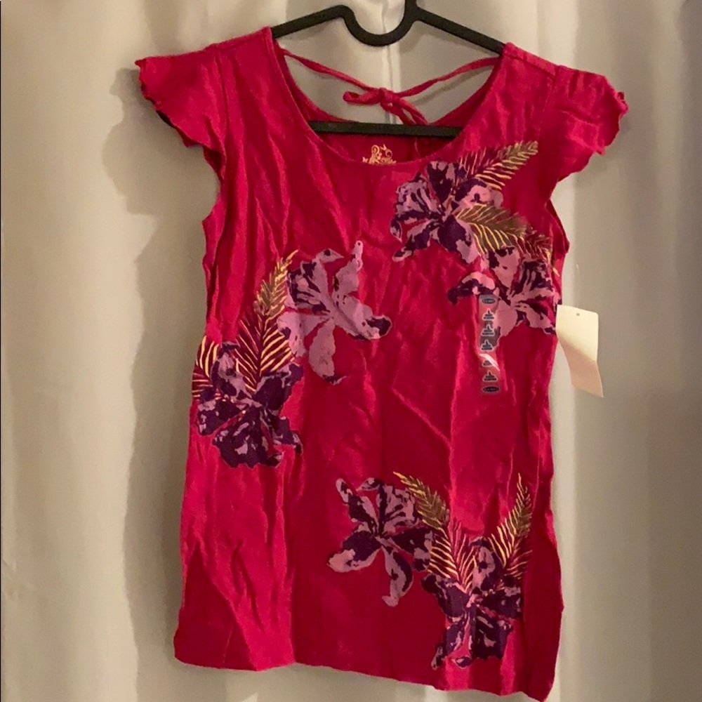 NWT OLD NAVY CUTE PINK FLORAL PRINT SHIRT